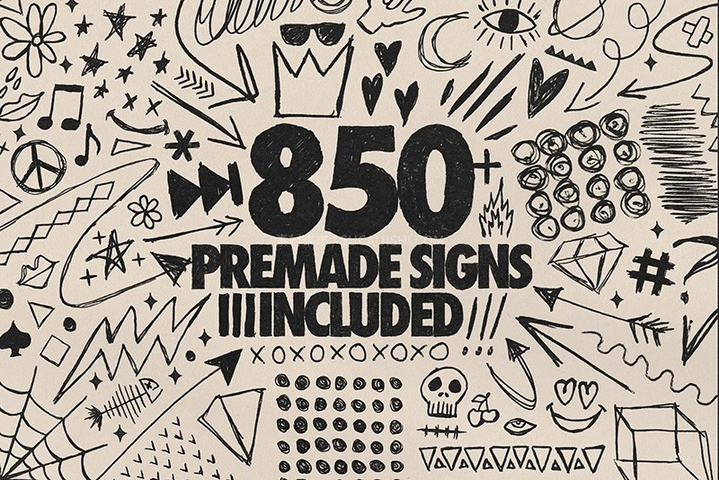 Photoshop经典笔迹手绘涂鸦笔刷